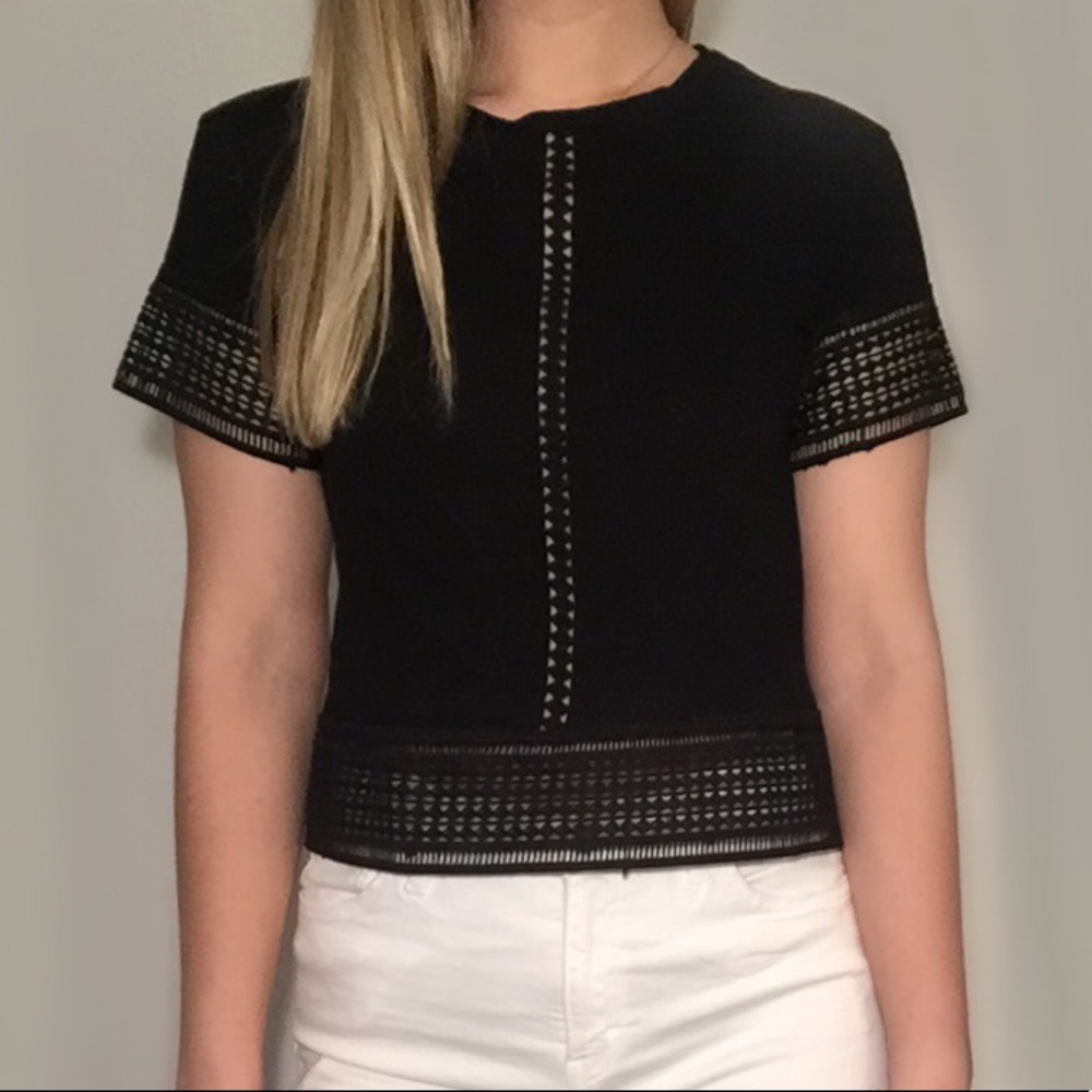 Black cut out tee